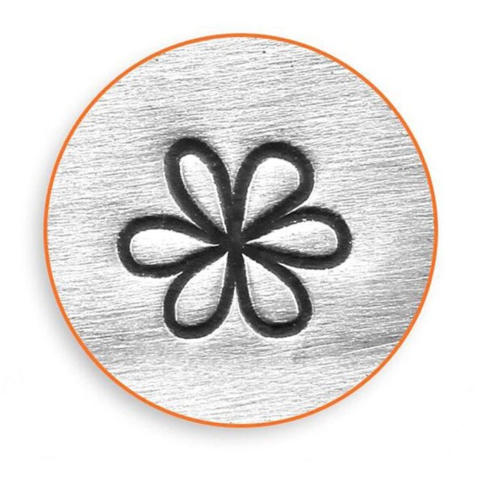 Sello de embossing, Flor, L. 65 mm, medidas 6 mm, 1 ud
