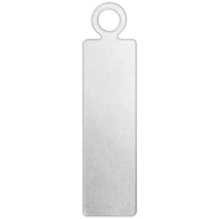Etiqueta, Rectángulo, medidas 20x5 mm, medida agujero 1,9 mm, grosor 1,3 mm, aluminio, 20 ud/ 1 paquete