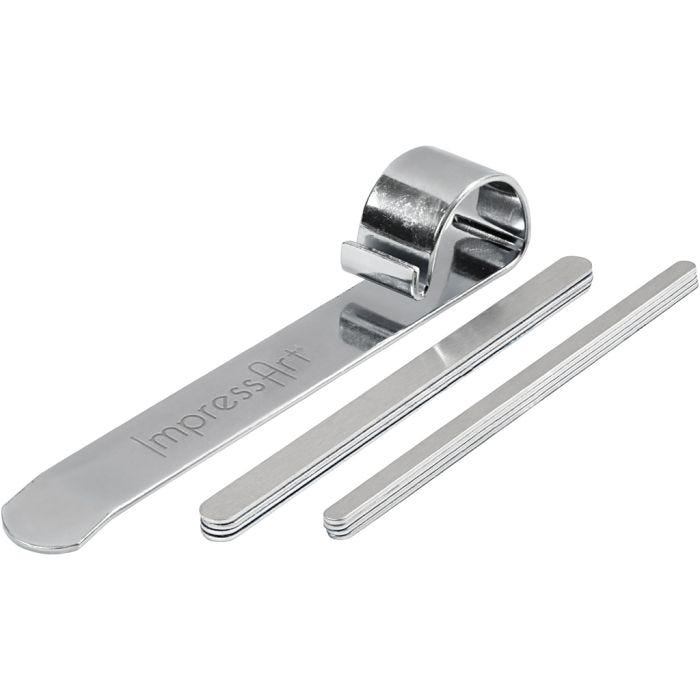 Herramienta dobladora y tiras metálicas para pulsera, 15 cm, 6-106 mm, aluminio, 1 set