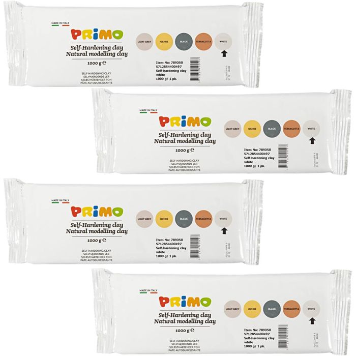 Arcilla de Autoendurecimiento, blanco, 4x1000 gr/ 1 paquete