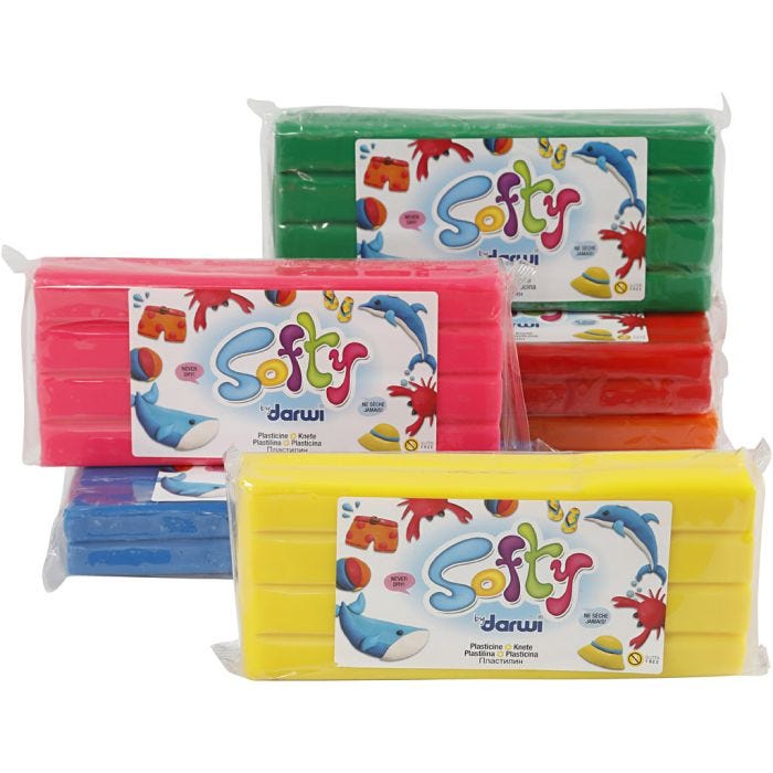 Arcilla de Modelado Suave, surtido de colores, 6x500 gr/ 1 paquete