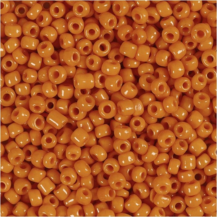 Cuentas de Semillas de Rocaille, dia 3 mm, medidas 8/0, medida agujero 0,6-1,0 mm, naranja, 25 gr/ 1 paquete