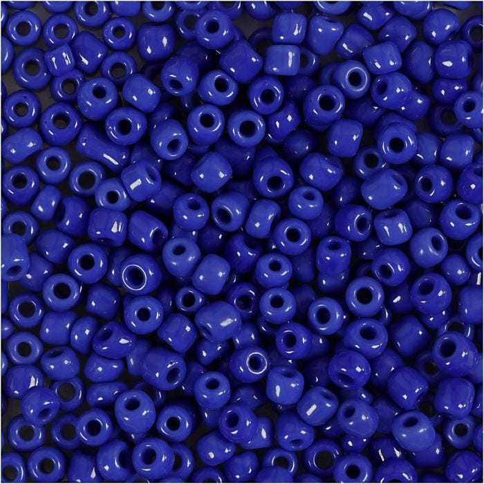 Cuentas de Semillas de Rocaille, dia 3 mm, medidas 8/0, medida agujero 0,6-1,0 mm, azul, 25 gr/ 1 paquete