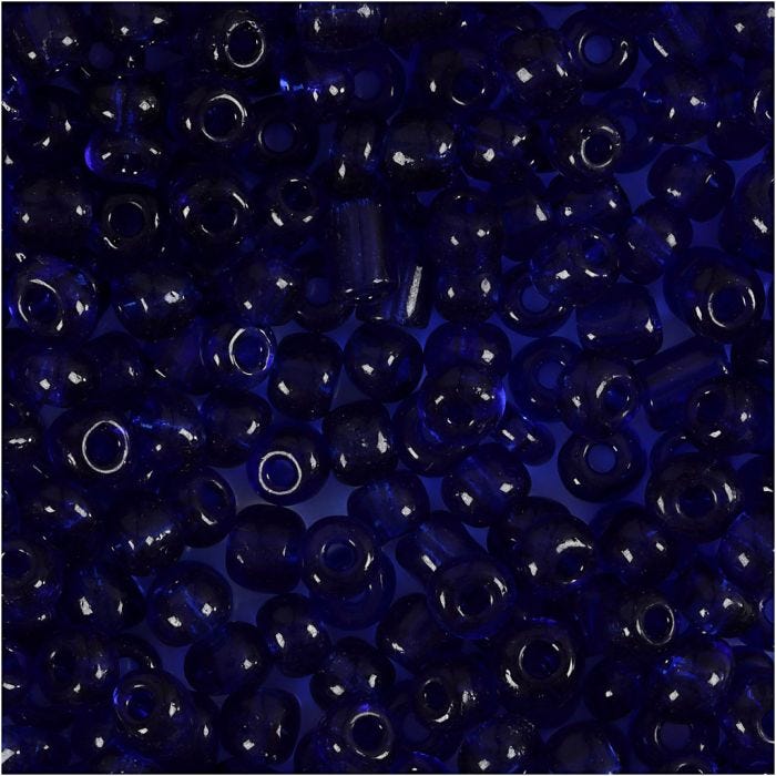Cuentas de Semillas de Rocaille, dia 4 mm, medidas 6/0, medida agujero 0,9-1,2 mm, azul cobalto, 25 gr/ 1 paquete