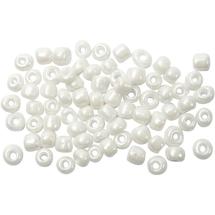 Cuentas de Semillas de Rocaille, dia 4 mm, medidas 6/0, medida agujero 0,9-1,2 mm, madre perla, 500 gr/ 1 paquete