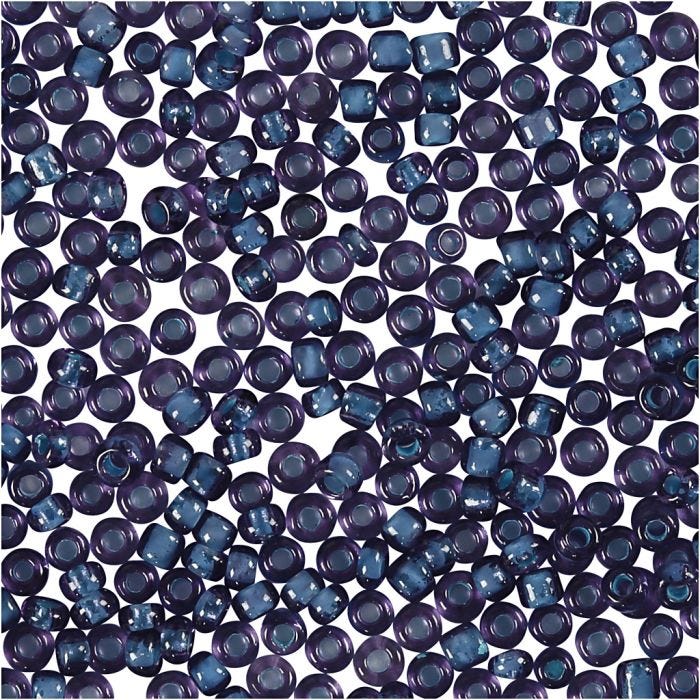 Cuentas de Semillas de Rocaille, dia 1,7 mm, medidas 15/0, medida agujero 0,5-0,8 mm, morado, 25 gr/ 1 paquete