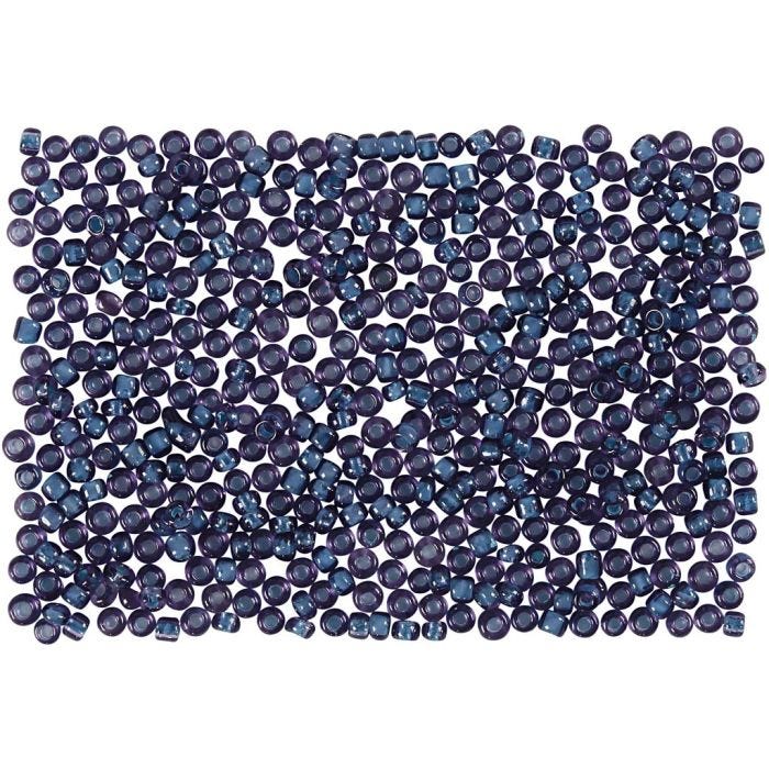 Cuentas de Semillas de Rocaille, dia 1,7 mm, medidas 15/0, medida agujero 0,5-0,8 mm, azul oscuro, 500 gr/ 1 bolsa