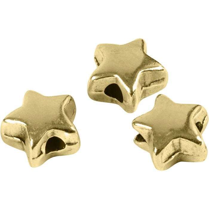 Cuenta espaciadora, medidas 5,5x5,5 mm, medida agujero 1 mm, dorado/plateado, 3 ud/ 1 paquete