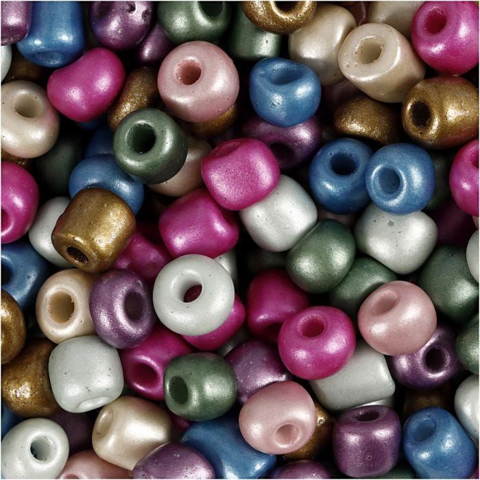 Cuentas de Semillas de Rocaille, dia 5 mm, medidas 4/0, medida agujero 1,2 mm, colores metálicos, 130 gr/ 1 paquete