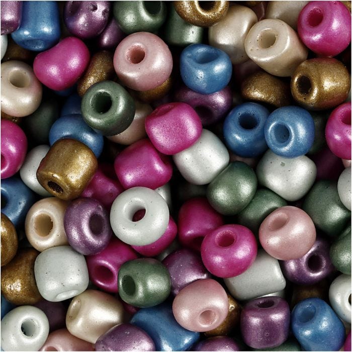Cuentas de Semillas de Rocaille, dia 5 mm, medidas 4/0, medida agujero 1,2 mm, colores metálicos, 720 gr/ 1 bote