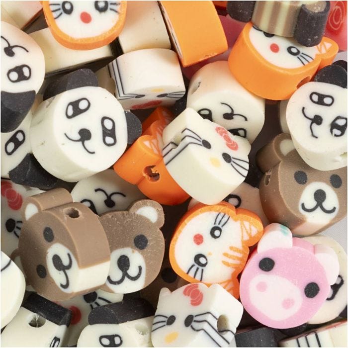 Cuentas con Figuras, animales, dia 10 mm, medida agujero 1,5 mm, 200 stdas/ 1 paquete