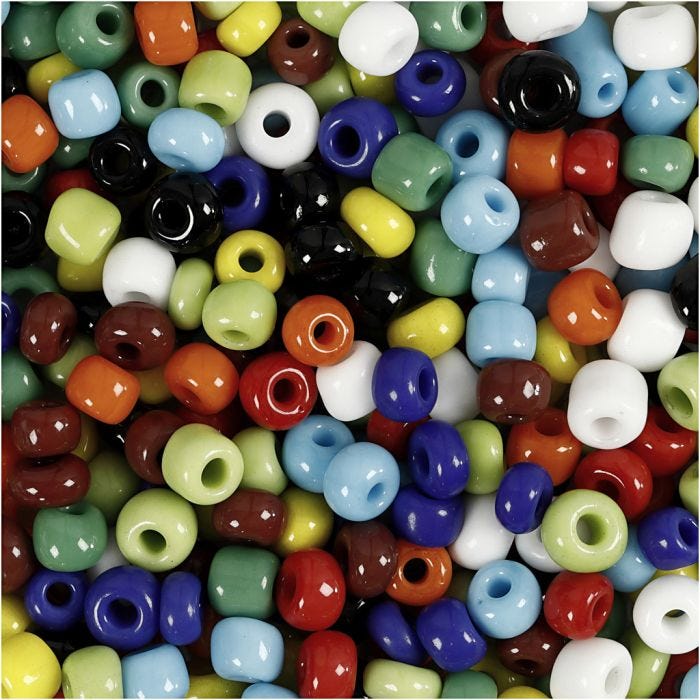 Cuentas de Semillas de Rocaille, dia 4 mm, medidas 6/0, medida agujero 0,9-1,2 mm, surtido de colores, 130 gr/ 1 paquete