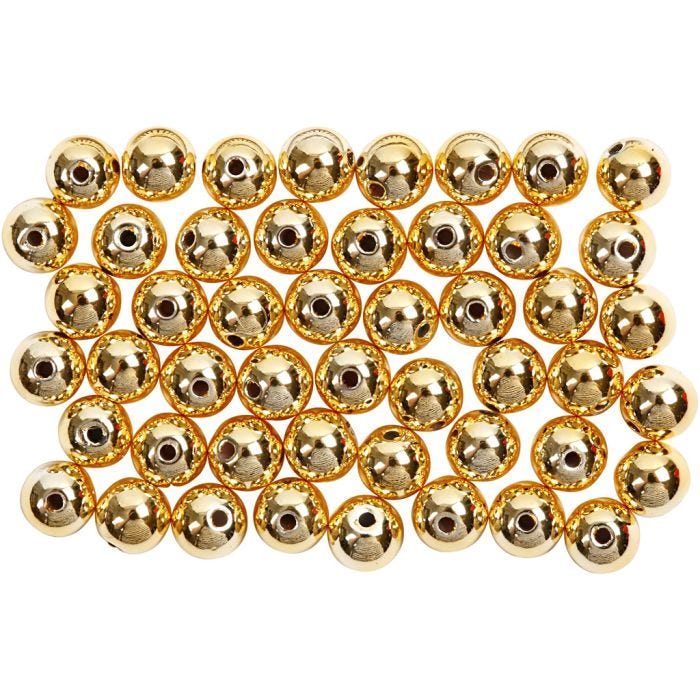 Perlas de Cera, dia 5 mm, medida agujero 0,7 mm, dorado, 100 ud/ 1 paquete