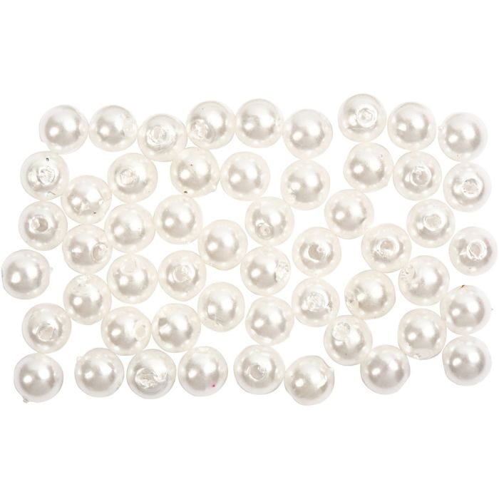Perlas de Cera, dia 5 mm, medida agujero 0,7 mm, madre perla, 100 ud/ 1 paquete