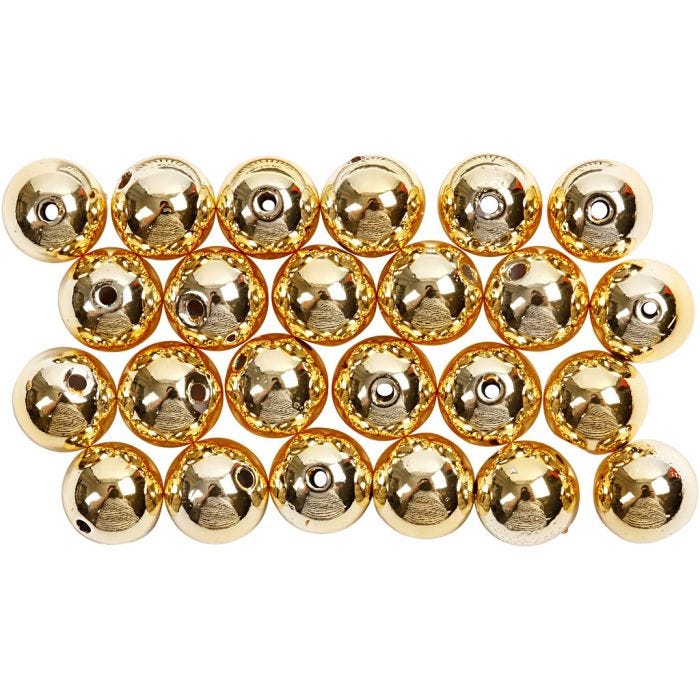 Perlas de Cera, dia 8 mm, medida agujero 1 mm, dorado, 50 ud/ 1 paquete