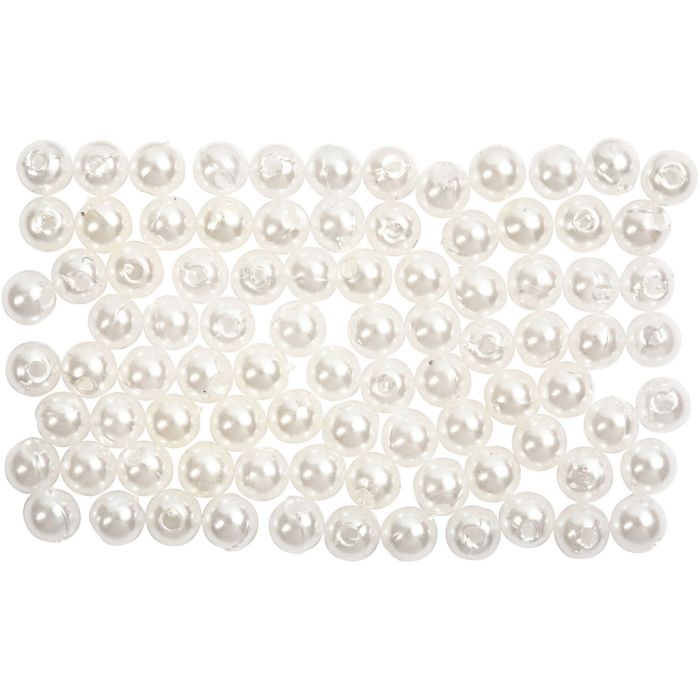 Perlas de Cera, dia 4 mm, medida agujero 0,7 mm, madre perla, 150 ud/ 1 paquete