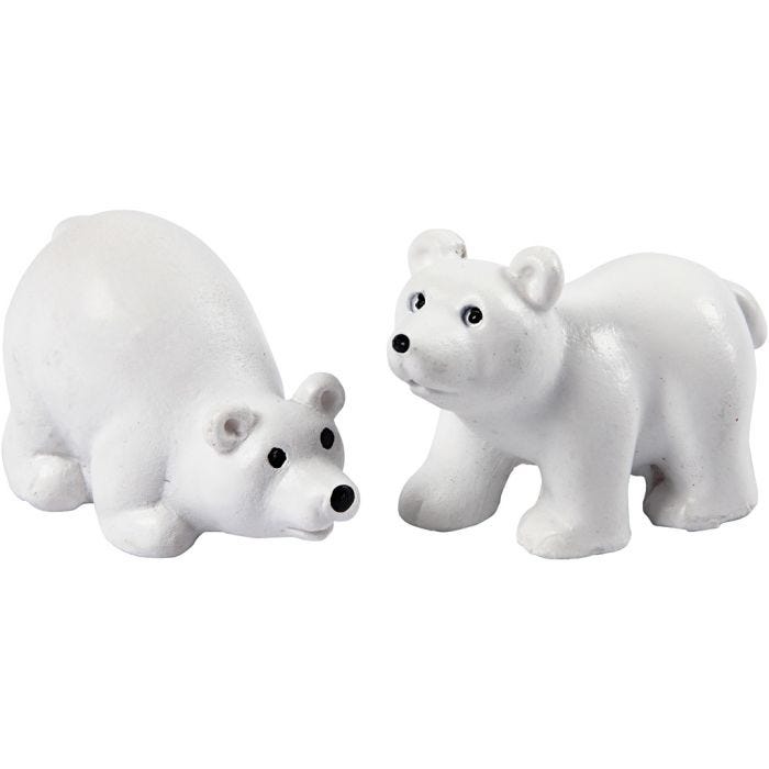 Pequeñas figuras, A: 30 mm, L. 45 mm, blanco, 2 ud/ 1 paquete