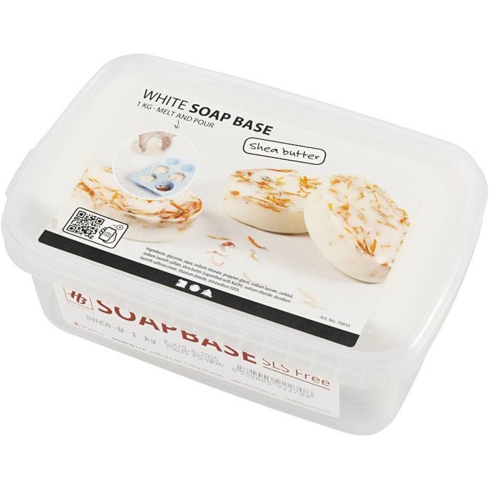 Jabón de blanca con manteca de karité, blanco, 1 kg