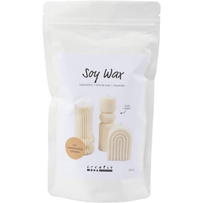 Cera de soja, Para velas independientes, crema, 250 gr/ 1 paquete