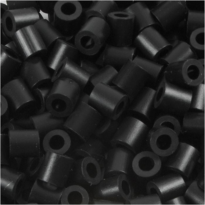Fuse Beads, 5x5 mm, 2,5 mm, medium, negro (32220), 1100ud/ 1 paquete