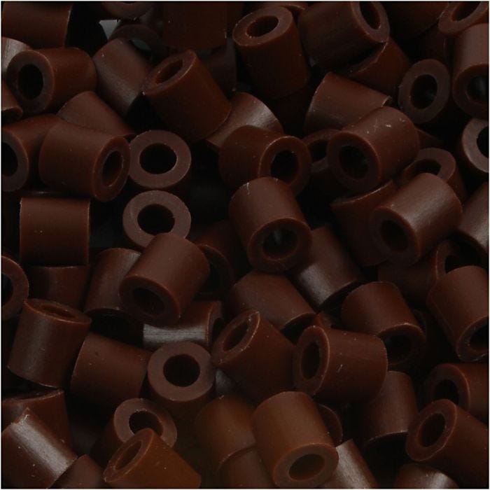 Fuse Beads, 5x5 mm, 2,5 mm, medium, marrón (32229), 1100ud/ 1 paquete