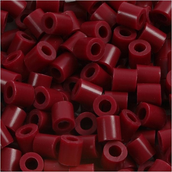 Fuse Beads, medidas 5x5 mm, medida agujero 2,5 mm, medium, burdeos (32239), 1100 ud/ 1 paquete