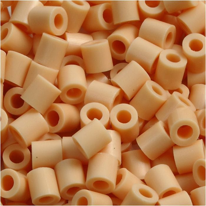 Fuse Beads, 5x5 mm, 2,5 mm, medium, polvo claro (32228), 1100ud/ 1 paquete