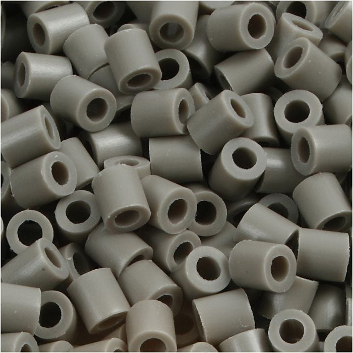 Fuse Beads, medidas 5x5 mm, medida agujero 2,5 mm, medium, colores ceniza (32226), 1100 ud/ 1 paquete