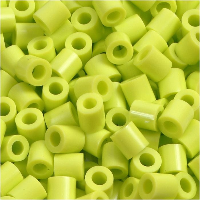Fuse Beads, 5x5 mm, 2,5 mm, medium, verde lima (32241), 6000ud/ 1 paquete