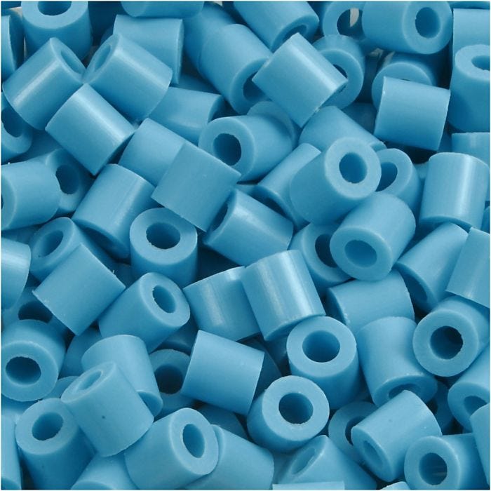 Fuse Beads, medidas 5x5 mm, medida agujero 2,5 mm, medium, turquesa (32256), 1100 ud/ 1 paquete