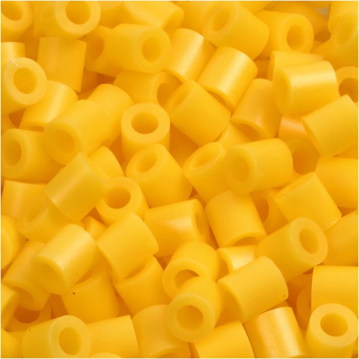 Fuse Beads, medidas 5x5 mm, medida agujero 2,5 mm, medium, amarillo (32227), 6000 ud/ 1 paquete