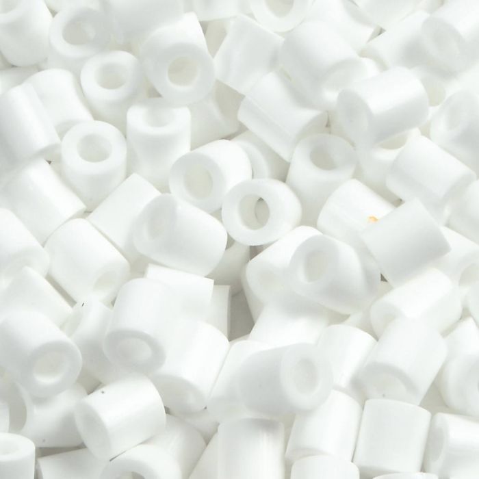 Fuse Beads, medidas 5x5 mm, medida agujero 2,5 mm, medium, blanco (32221), 1100 ud/ 1 paquete