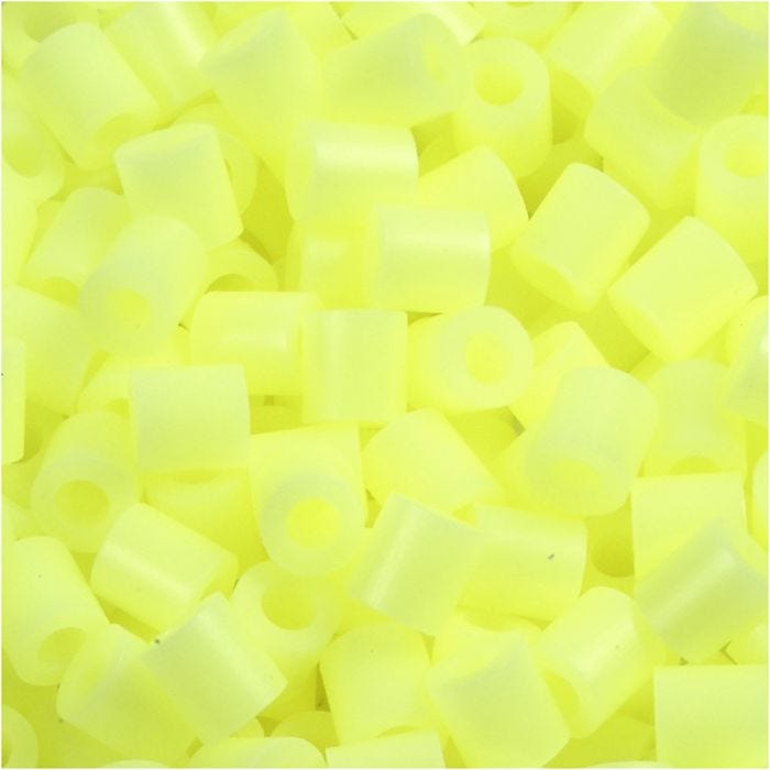 Fuse Beads, medidas 5x5 mm, medida agujero 2,5 mm, medium, amarillo pastel (32244), 1100 ud/ 1 paquete