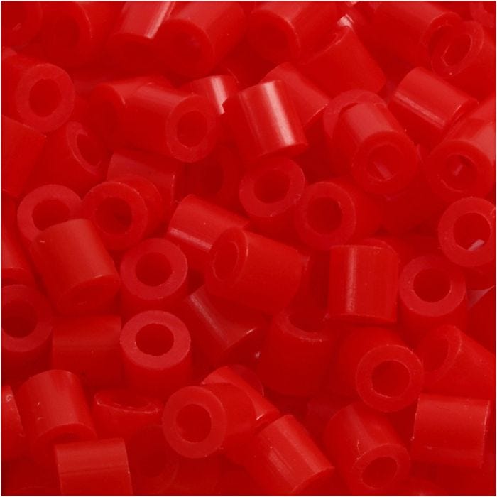 Fuse Beads, medidas 5x5 mm, medida agujero 2,5 mm, medium, rojo claro (32225), 1100 ud/ 1 paquete
