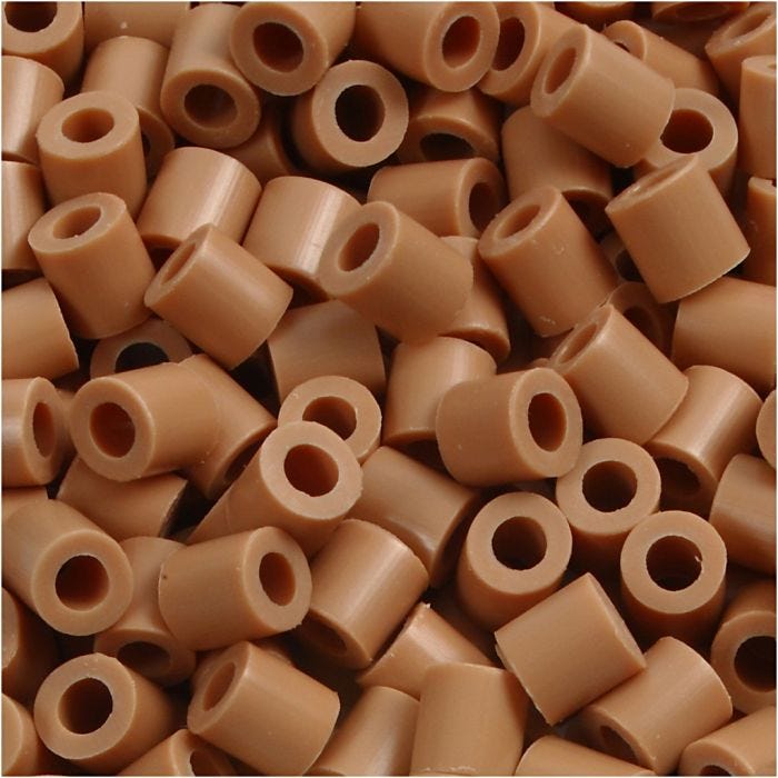 Fuse Beads, medidas 5x5 mm, medida agujero 2,5 mm, medium, marrón claro (32260), 1100 ud/ 1 paquete