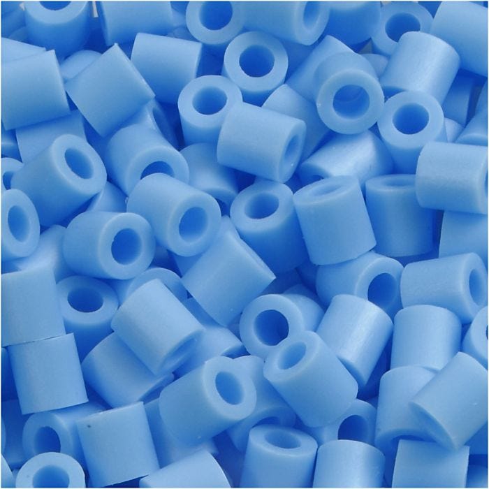 Fuse Beads, medidas 5x5 mm, medida agujero 2,5 mm, medium, azul pastel (32224), 1100 ud/ 1 paquete
