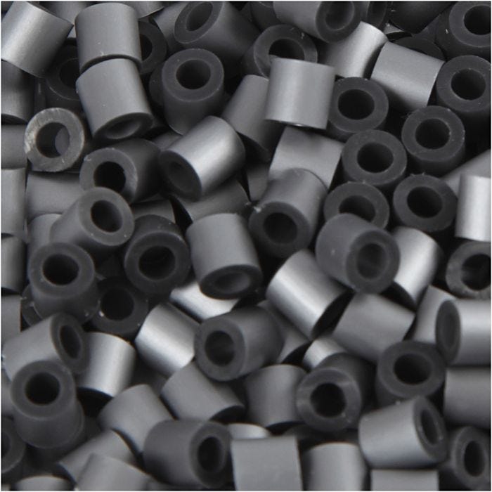 Fuse Beads, medidas 5x5 mm, medida agujero 2,5 mm, medium, plata (32262), 6000 ud/ 1 paquete