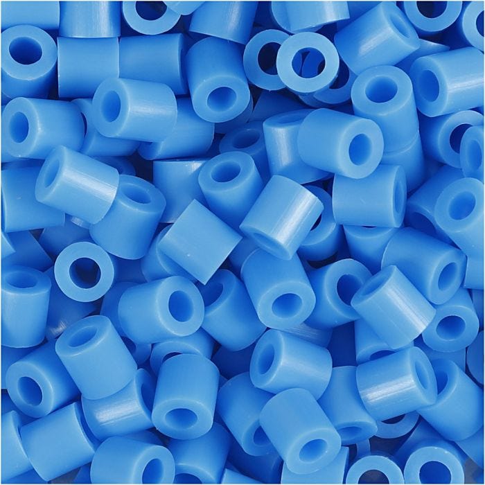 Fuse Beads, medidas 5x5 mm, medida agujero 2,5 mm, medium, azul (32238), 1100 ud/ 1 paquete