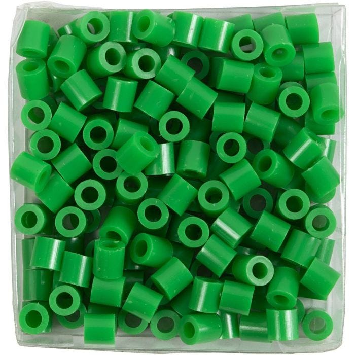 Fuse Beads, medidas 5x5 mm, medida agujero 2,5 mm, medium, verde (32230), 1100 ud/ 1 paquete