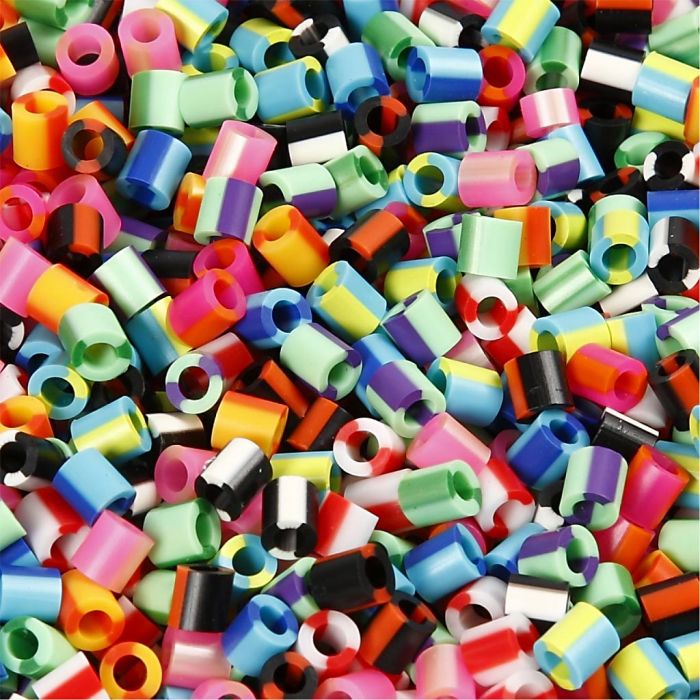 Fuse Beads, medidas 5x5 mm, medida agujero 2,5 mm, medium, raya, 10000 ud/ 1 paquete