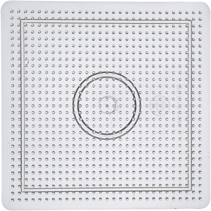 Placa de clavijas, 14,5x14,5 cm, medium, transparente, 1 ud