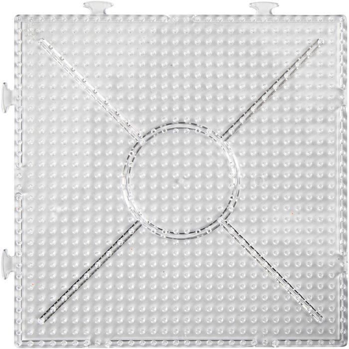 Placa de clavijas, cuadrado grande, medidas 15x15 cm, medium, transparente, 2 ud/ 1 paquete