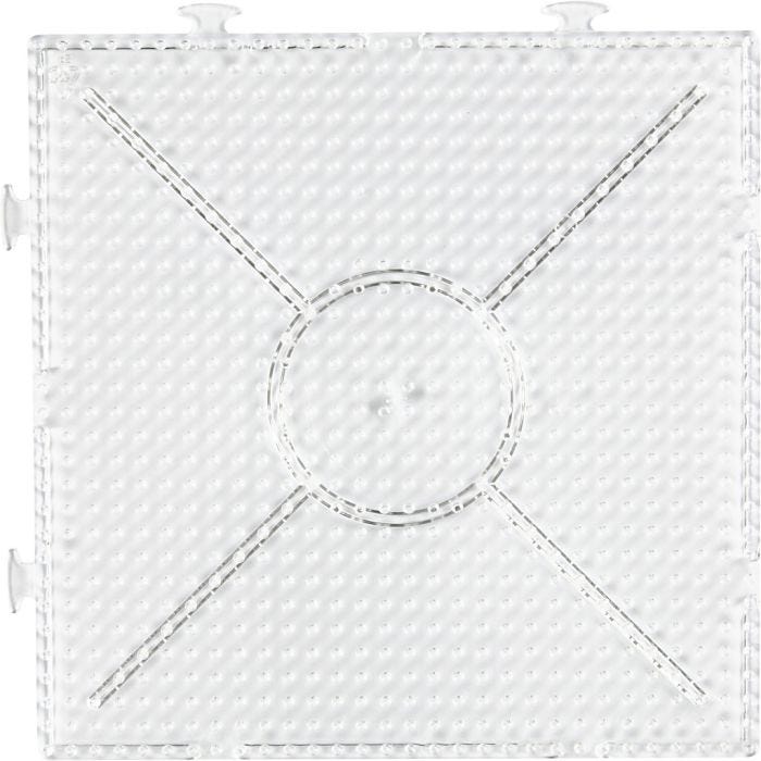 Placa de clavijas, cuadrado grande, 15x15 cm, medium, transparente, 1 ud