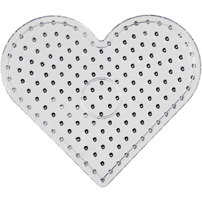 Placa de clavijas, corazón, JUMBO, transparente, 5 ud/ 1 paquete