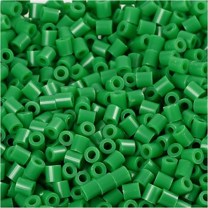 PhotoPearls, medidas 5x5 mm, medida agujero 2,5 mm, medium, verde (16), 6000 ud/ 1 paquete