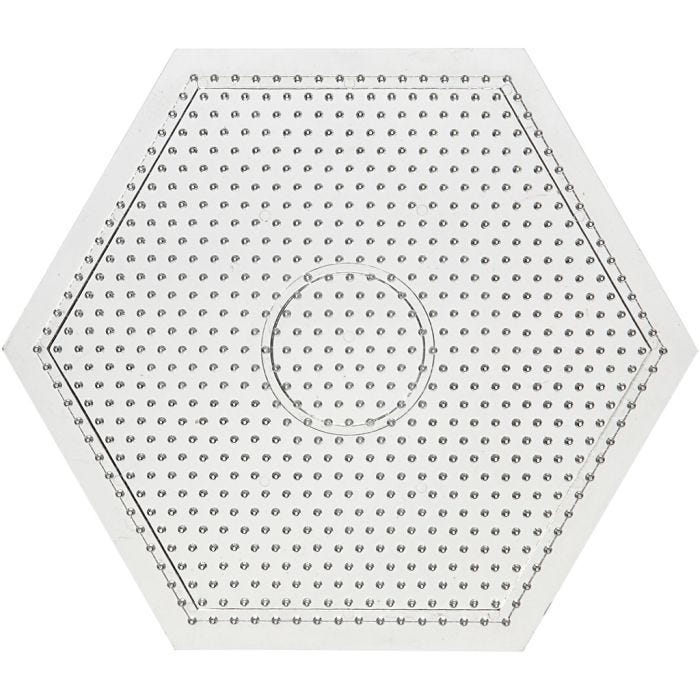 Placa de clavijas, large hexagon, medidas 15x15 cm, medium, 10 ud/ 1 paquete