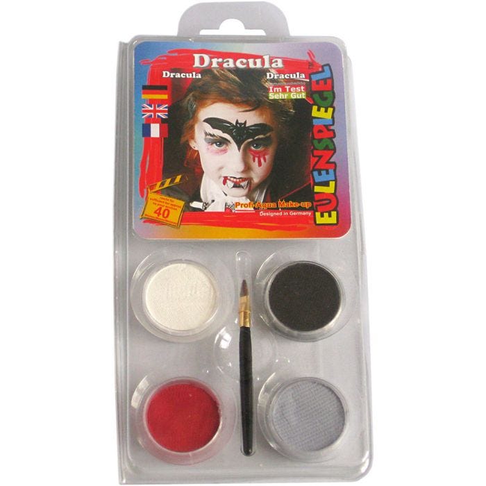 Pintura facial al agua - Motif Set, Drácula, surtido de colores, 1 set