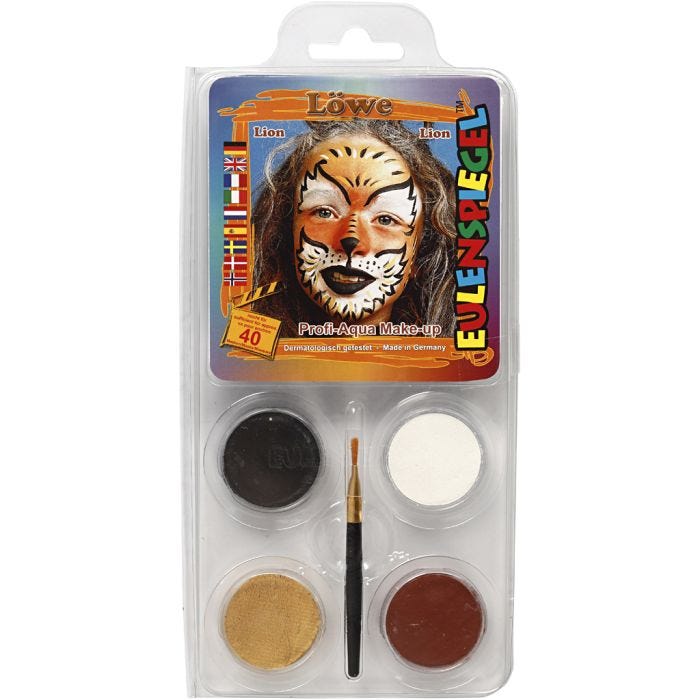 Pintura facial al agua - Motif Set, león, surtido de colores, 1 set
