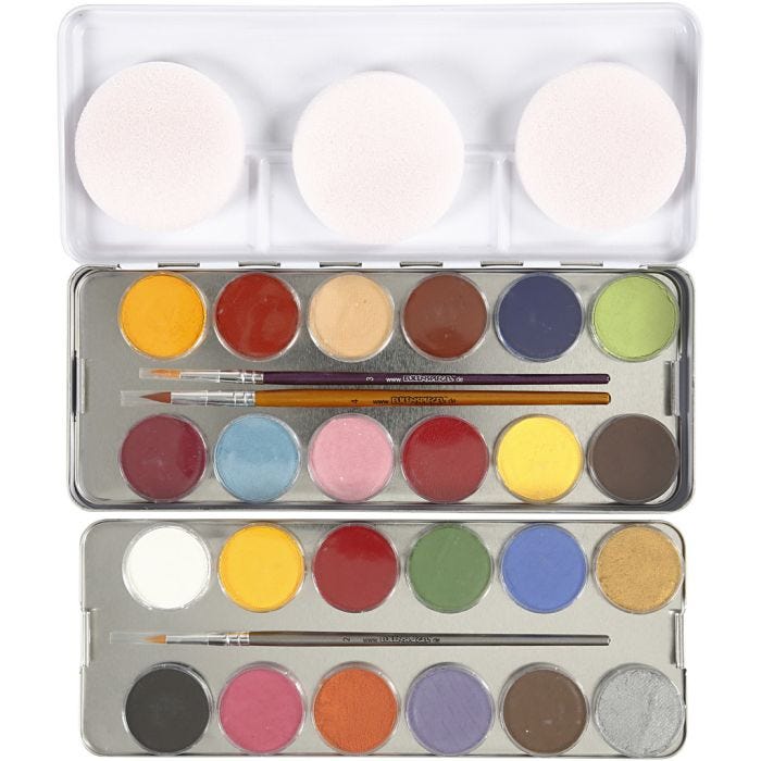 Pintura Facial a Base de Agua, surtido de colores, 24 color/ 1 set