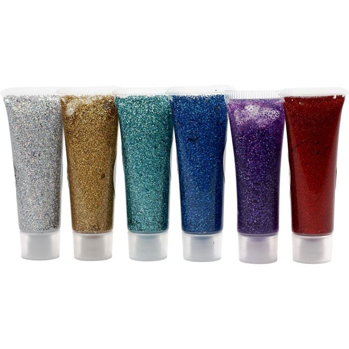 Gel de purpurina, surtido de colores, 6x18 ml/ 1 paquete
